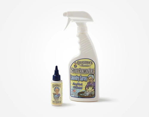 Grandma's Spot Remover existe en flacon compressible de 59 ml et en flacon pulvérisateur de 16oz.