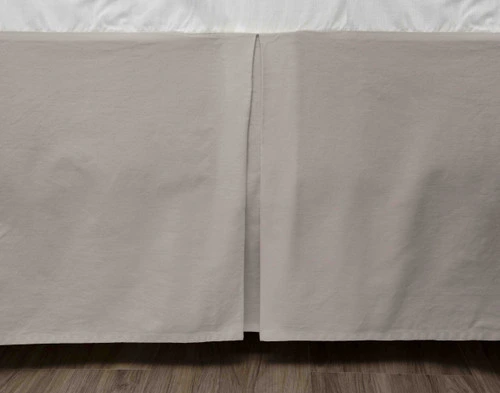 Cotton Twill Bedskirt in Ash.