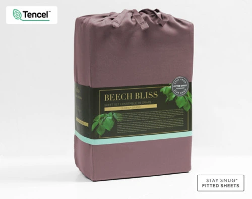 Emballage de notre BeechBliss TENCEL™ Modal drap ensemble  à Inkberry.