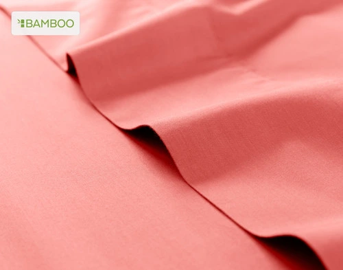 drap plat pour notre Bamboo Cotton drap  ensemble  en Hibiscus légèrement ébouriffé sur une surface lisse assortie.