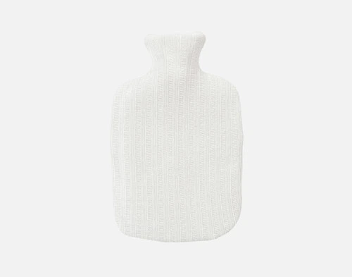 Top view of our White Chenille Sherpa Hot Water Bottle.