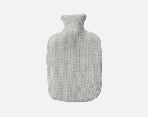 Top view of our Grey Chenille Sherpa Hot Water Bottle.