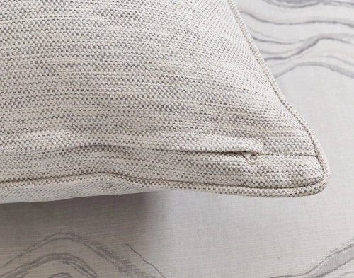 Close-up on the hidden zipper enclosure on the reverse of our Striation Euro Sham.