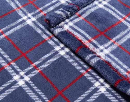 Our Royal Plaid Throw folded into a tidy square on a solid white ground.