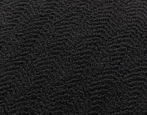 Close-up of the subtle rippling pattern on our Ripple Boucle Square Cushion in Soot.