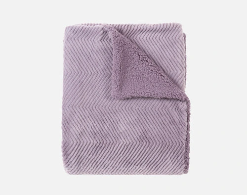 Top view of our Purple Sage Chevron Etch Throw folded into a tidy square.