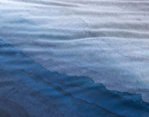 Close-up of the blue ombre colours on the surface of our Pacifica Duvet Cover.