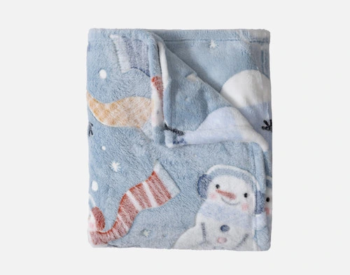 Our Frosty Glow in the Dark Fleece Throw folded into a square.