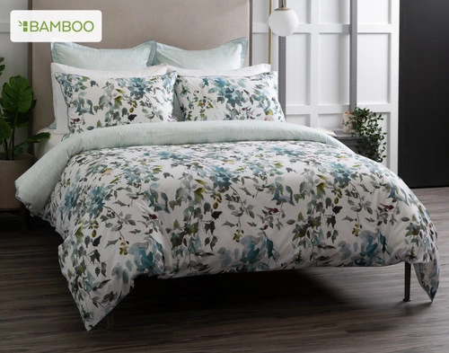 The Seabreeze collection dressing a queen bed in a simple bedroom.