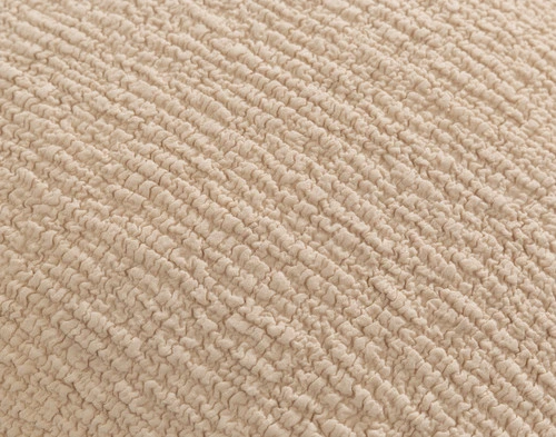 Close-up of the subtle crinkle pattern on the front side of our Crinkle Euro Sham in Sand.