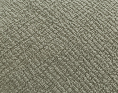 Close-up of the subtle crinkle pattern on the front side of our Crinkle Euro Sham in Sage.