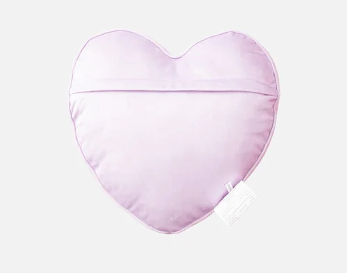 Reverse view of the solid backing on our Dream Big Candy Heart Cushion.