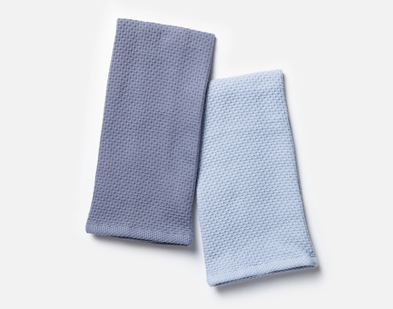Top view of our Dusty Blue Cotton Knit Tea Towels.