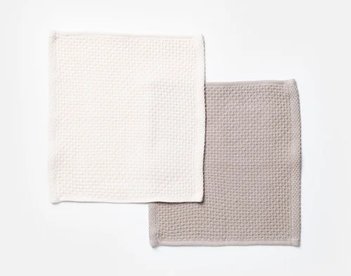 Top view of our Natural Mix Cotton Knit Dishcloths.