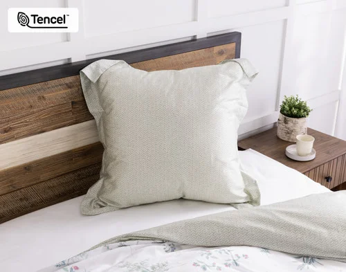 Our Annika Euro Sham at the head of a bed.