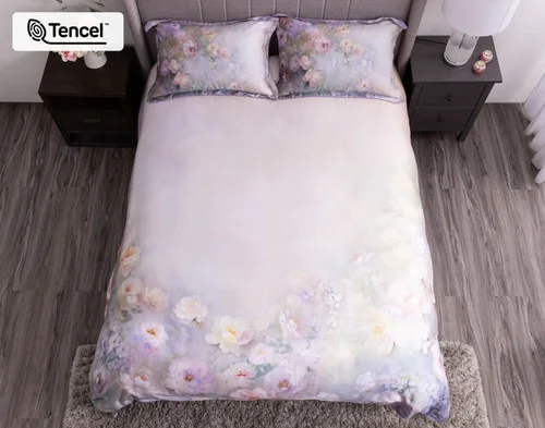 Top view of our Constance Duvet Cover to show its climbing design and sunset tone surface.