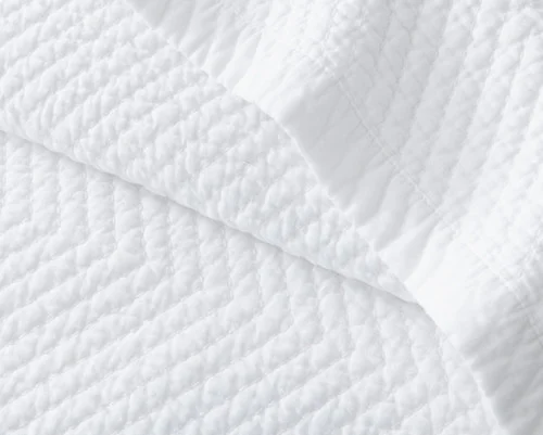 Close-up on the textured detailing on our White Hermosa Quilt Set.
