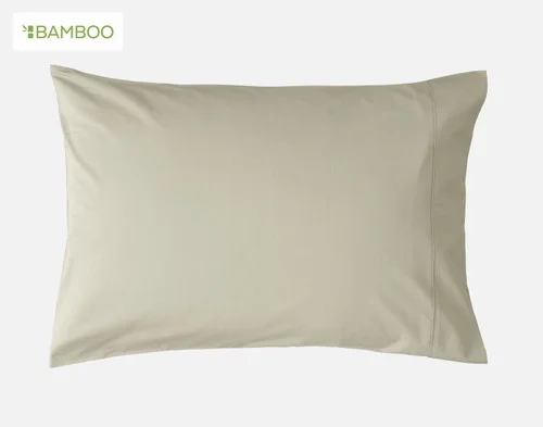 Our Bamboo Cotton Pillowcase in Thyme on a blank background.