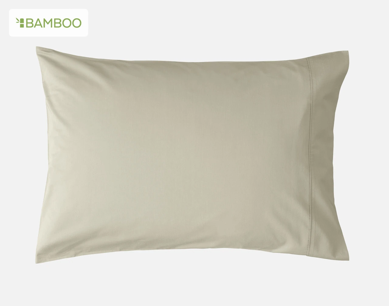 Our Bamboo Cotton Pillowcase in Thyme on a blank background.