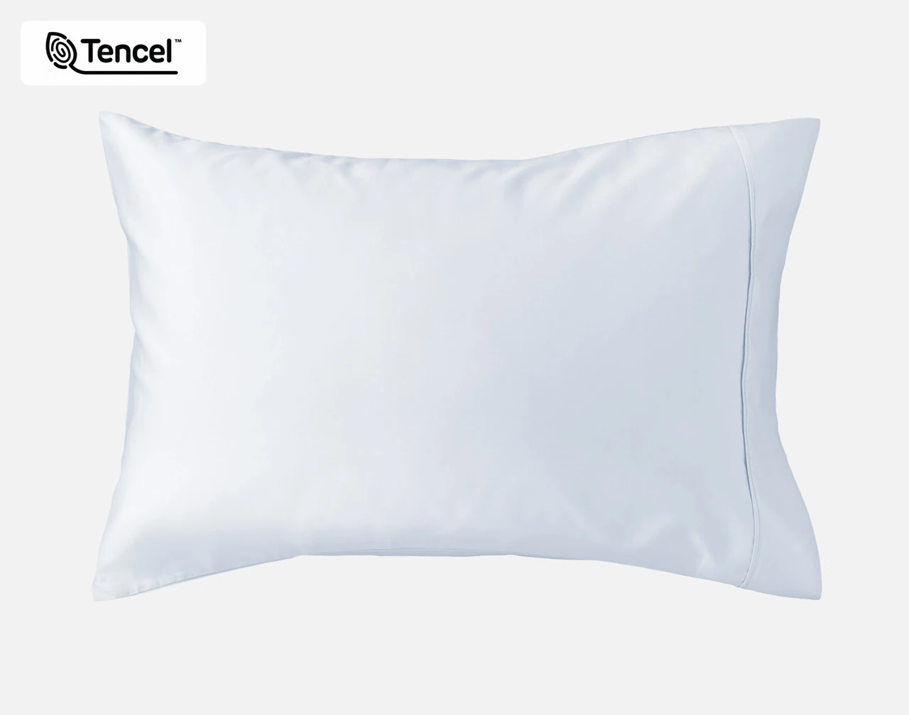 Our Eucalyptus Luxe TENCEL™ Lyocell Pillowcase in Blue Chalk against a white background.