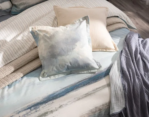 Our Windswept collection dressing the head of a bed with accessories.