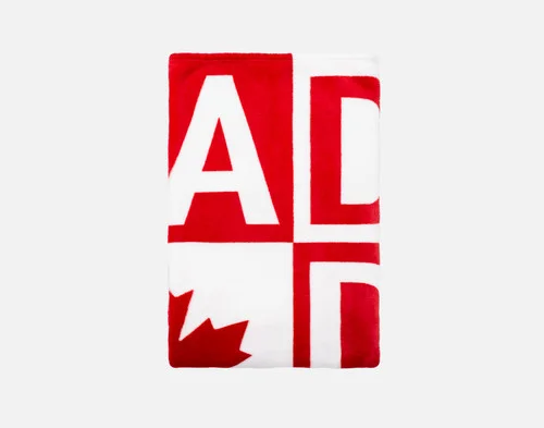 Our Canada Check Fleece Throw folded into a tidy square.