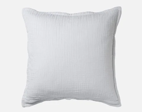 The reverse side of our Bamboo Gauze Euro Sham in Seaside against a white background.