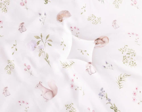 Close up on the main surface of our Meadow Kids' Bamboo Cotton Comforter Set.