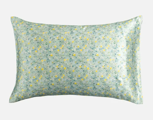 Our Mulberry Silk Pillowcase in Cadence sitting against a solid white background.