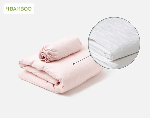 Crib-Sized Bamboo Cotton Bedding Bundle - Petal