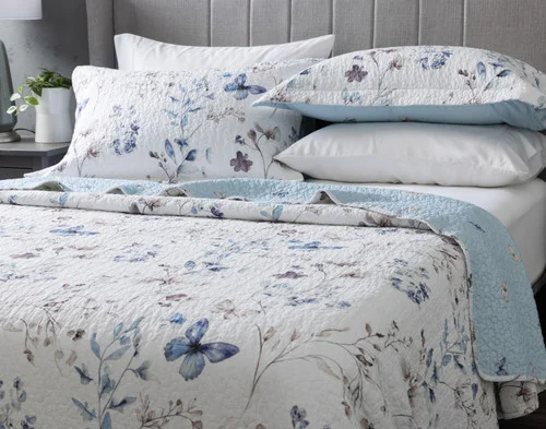 Angled view of our Alma Cotton Quilt Set.