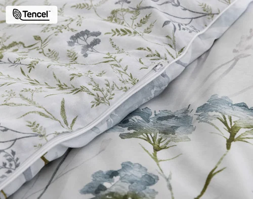 Close up view of our folded Greydon Duvet Cover.