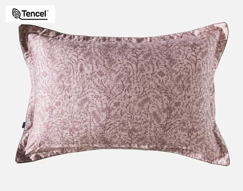 Reverse view of our Henna Leaf Pillow Sham against a white background.