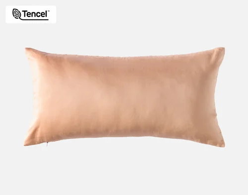 Reverse view of our Henna Leaf Boudoir Pillow Cover against a white background.