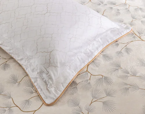 The reverse side of our Silverbough Pillow Sham atop our Silverbough Duvet Cover.