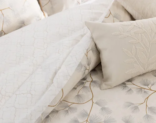 Our Silverbough collection dressing the head of a bed.
