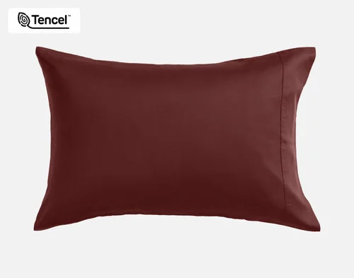 Front view of our BeechBliss TENCEL™ Modal Pillowcase in Mahogany resting against a solid white background.