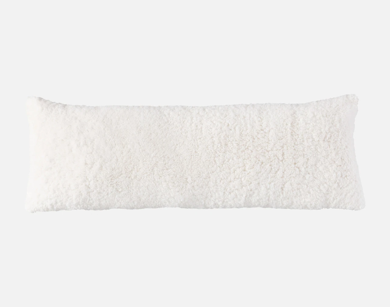 Front view of our Ivory Poodle Faux Fur Lumbar Pillow.