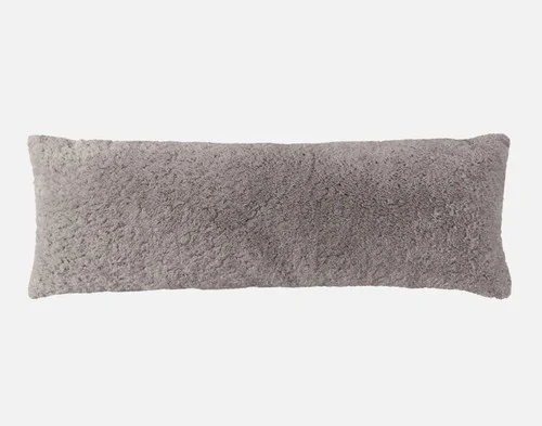 Front view of our Ashwood Poodle Faux Fur Lumbar Pillow.