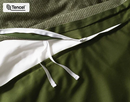 Close up on the opening of our Greenwood Duvet Cover.