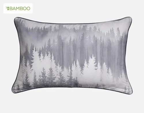 The front side of our Mountainscape Pillow Sham against a white background.