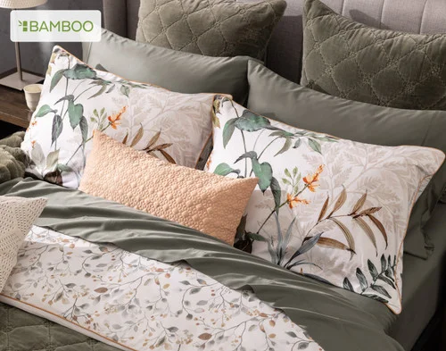 Our Cabot Pillow Shams dressing the head of a bed.