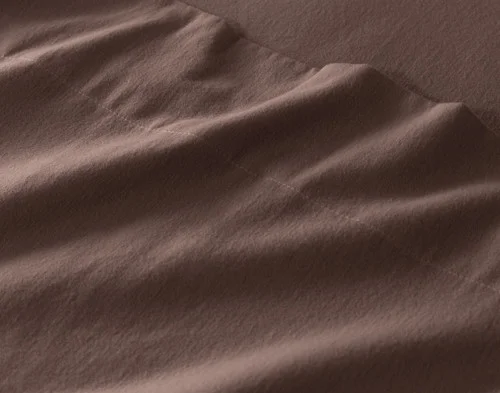 Close-up of the soft organic cotton flannel on our Rustic Woods Flannel Sheet Set.