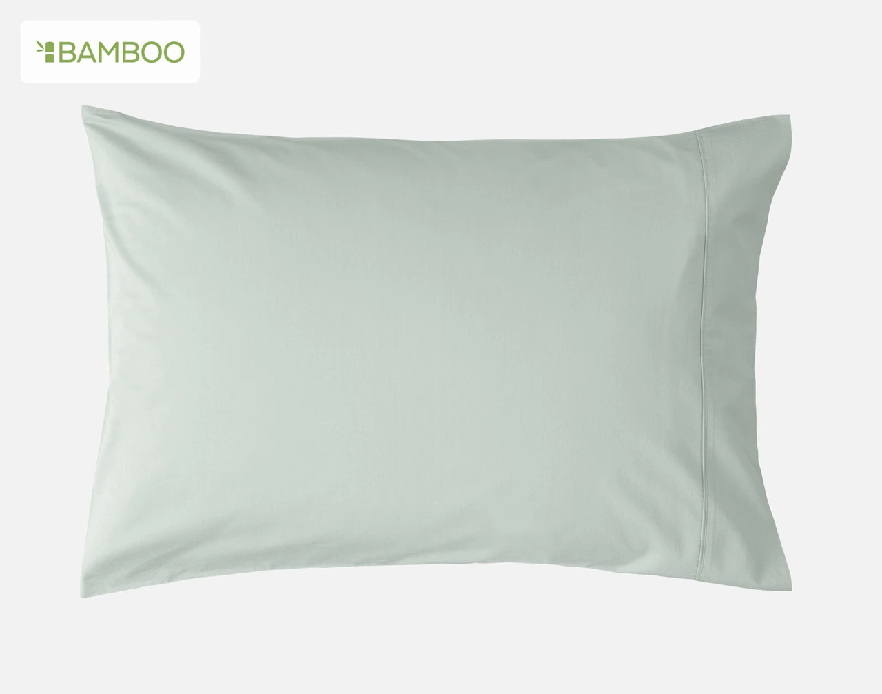 Our Bamboo Cotton Pillowcase in Aqua Smoke on a blank background.