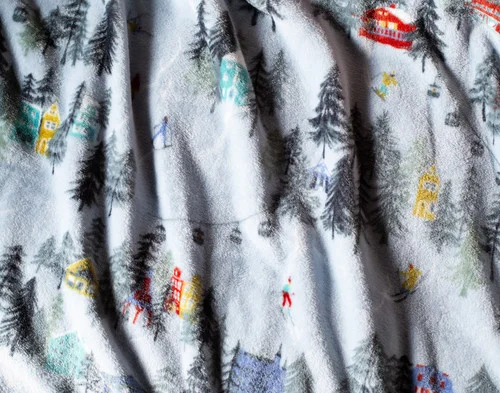 Close up on our Holiday Fleece Throw - Alpine Retreat.