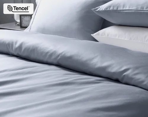 Angled view of a folded edge on our Cliffside Eucalyptus Luxe Duvet Cover Set.