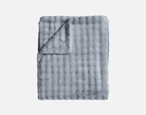 Close up on our Coastal Fog Mini Bubble Throw.