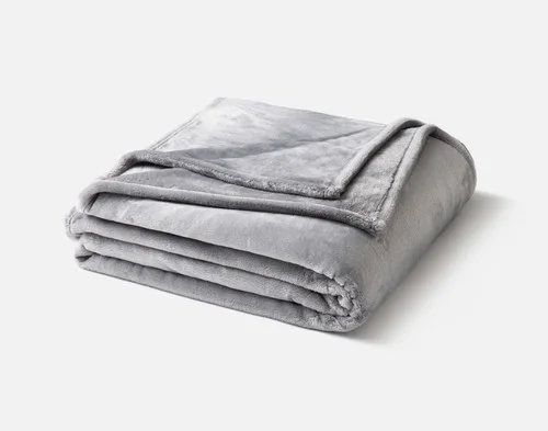 Our Shark Cashmere Touch Blanket folded neatly on a white background.