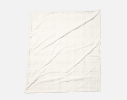 Our Etched Check Throw - Frost lying on a white background.