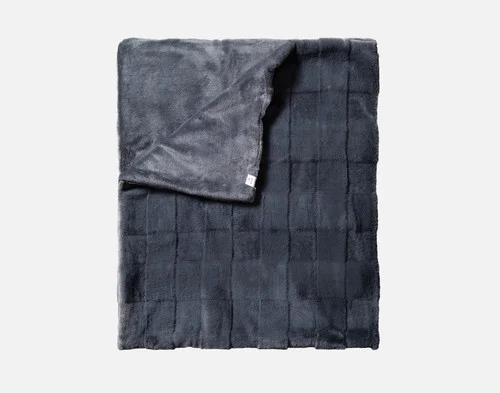 Our Etched Check Throw - Night Tide folded into a rectangle on a white background.